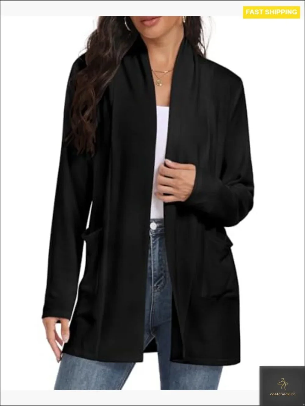 Long Sleeve Lightweight Cardigan Open Front Draped Casual Chic Oversized